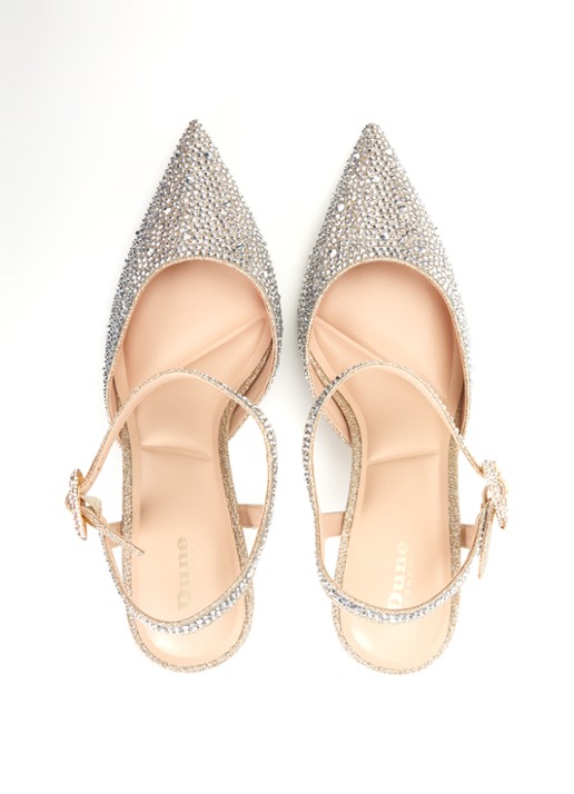 Dune London Compliments slingback met strass - detail 3 zilver