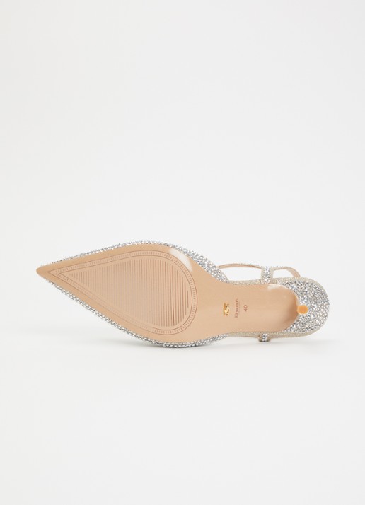 Dune London Compliments slingback met strass - detail 4 zilver