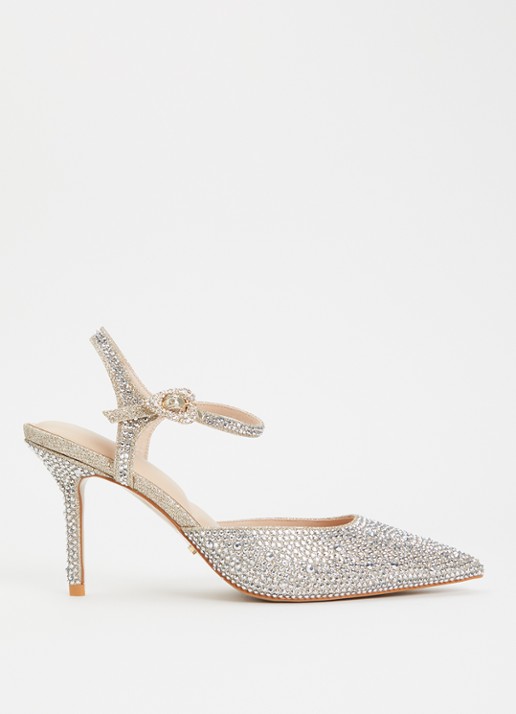 Dune London Compliments slingback met strass
