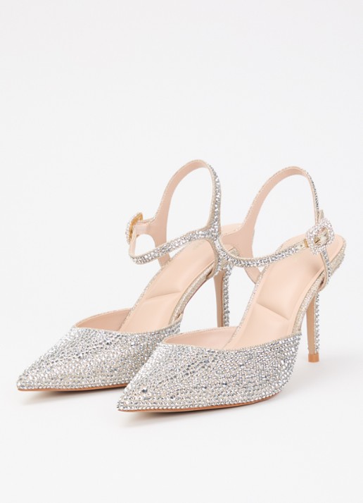 Dune London Confident sandalette met strass - detail 2 zilver