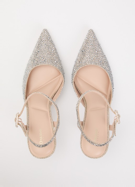Dune London Confident sandalette met strass - detail 3 zilver