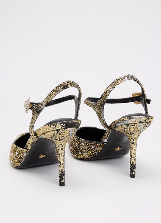 Dune London Confident sandalette met strass - achterkant 5 goud