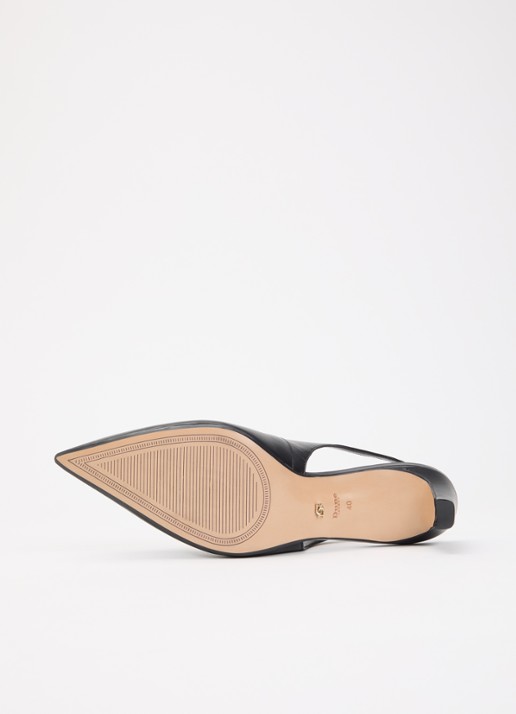 Dune London Connection slingback van leer - detail 4 zwart