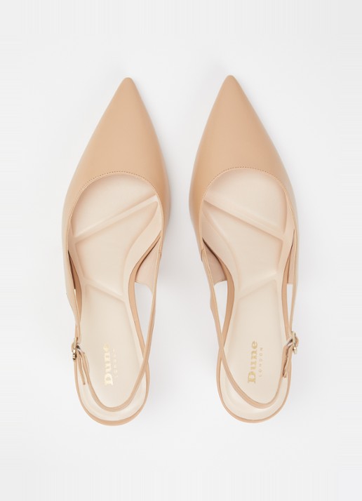 Dune London Connection slingback van leer - detail 3 beige