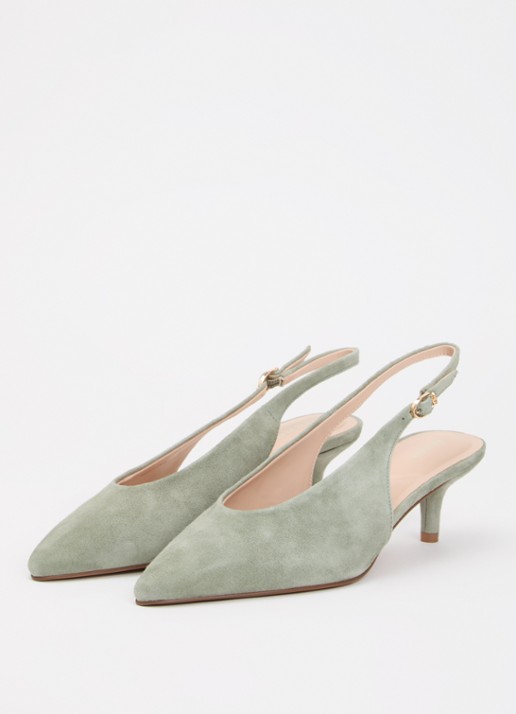 Dune London Crediblity slingback van leer - detail 3 groen