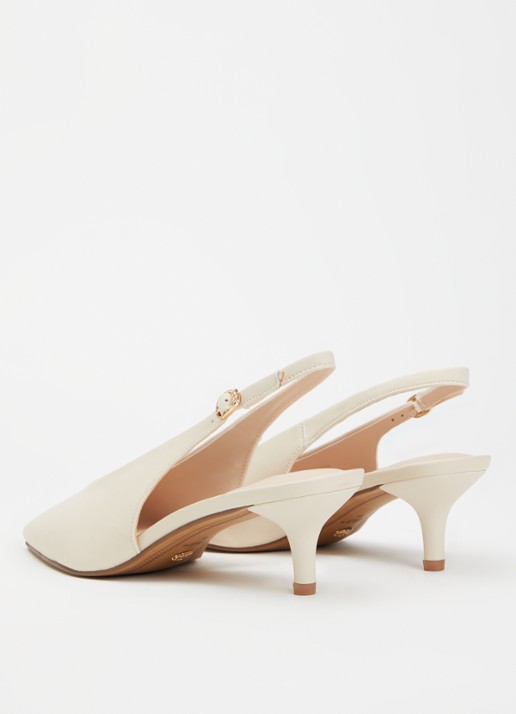 Dune London Crediblity slingback van leer - achterkant creme