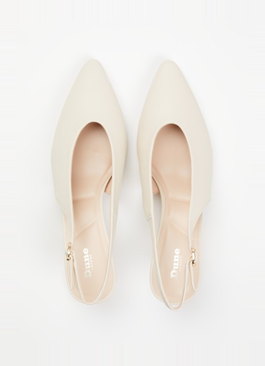 Dune London Crediblity slingback van leer - detail 3 creme