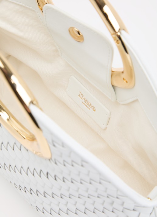 Dune London Dawnings handtas met afneembare schouderriem - detail wit