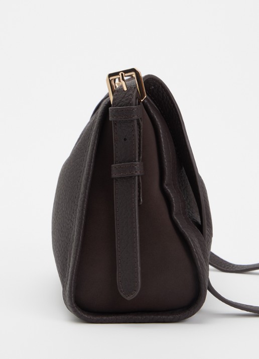 Dune London Declare crossbodytas met verstelbare schouderriem - detail 3 donkerbruin