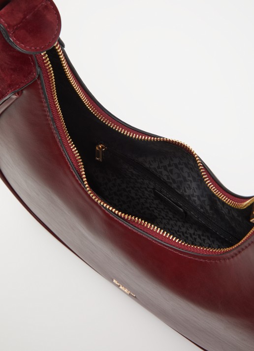 Dune London Dedicated schoudertas met logo - detail donkerrood
