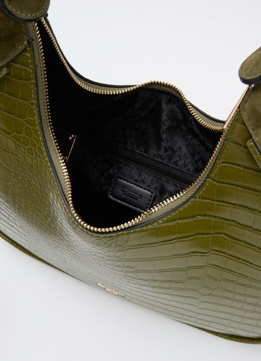 Dune London Dedicated schoudertas met logo - detail groen