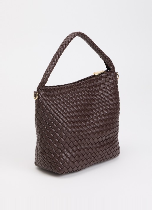 Dune London Deliberate M handtas met afneembare schouderriem en uitneembaar etui - achterkant 2 roodbruin