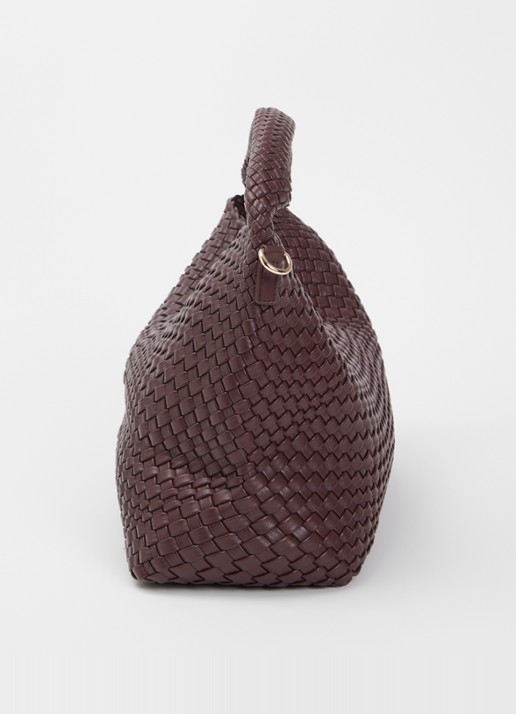 Dune London Deliberate schoudertas met gevlochten detail en uitneembaar etui - detail 3 aubergine