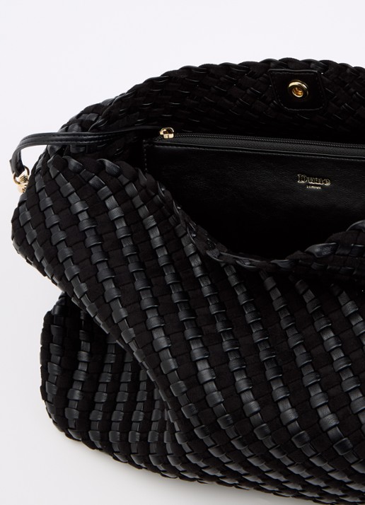 Dune London Deliberate schoudertas met gevlochten detail en uitneembaar etui - detail 2 zwart