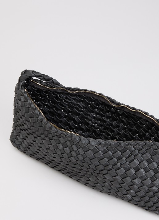 Dune London Deliberating schoudertas met gevlochten detail - detail donkergrijs