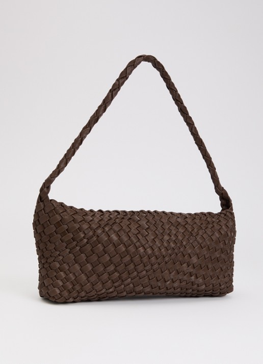 Dune London Deliberating schoudertas met gevlochten detail - achterkant 4 bruin