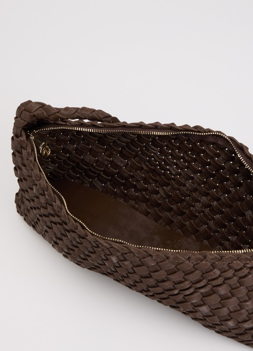Dune London Deliberating schoudertas met gevlochten detail - detail bruin