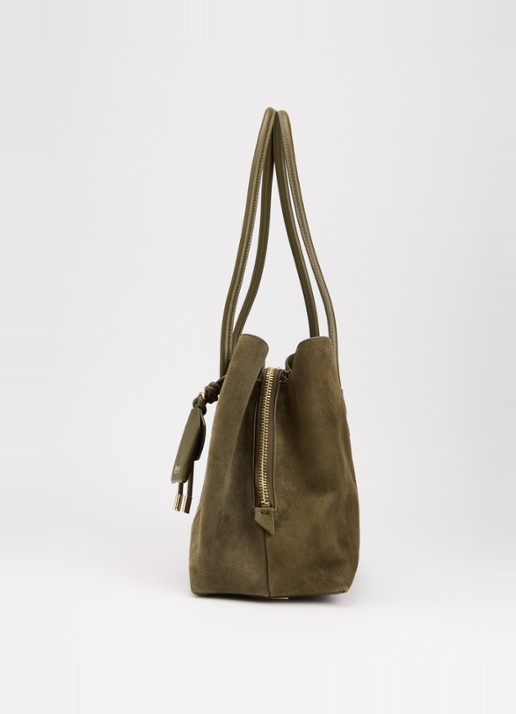 Dune London Deserving Large shopper met tasbedel - detail 2 bronsgroen