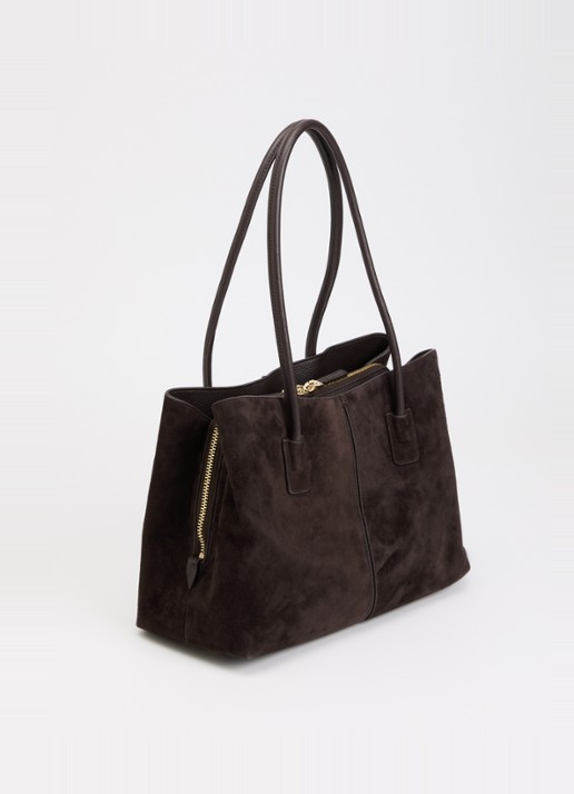 Dune London Deserving Large shopper met tasbedel - achterkant donkerbruin