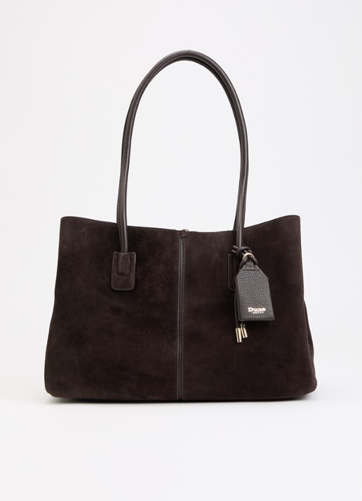 Dune London Deserving Large shopper met tasbedel - voorkant 2 donkerbruin