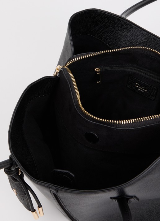 Dune London Deserving Large shopper met tasbedel - detail diepzwart