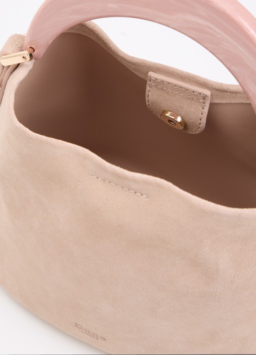 Dune London Dharla handtas van leer met afneembare schouderriem - detail 2 oudroze
