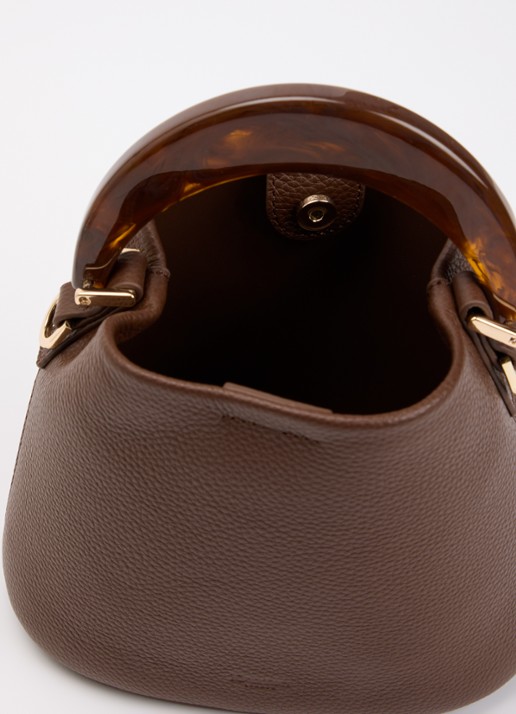 Dune London Dharla handtas van leer met afneembare schouderriem - detail 3 bruin