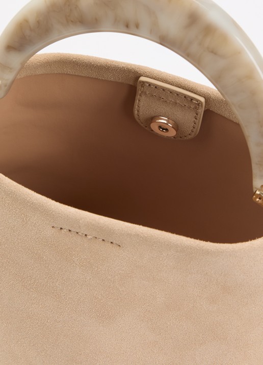 Dune London Dharla handtas van leer met afneembare schouderriem - detail 2 creme