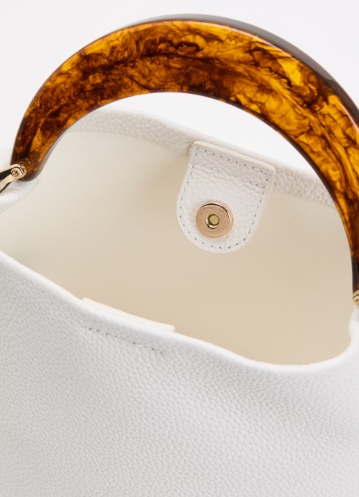 Dune London Dharla handtas van leer met afneembare schouderriem - detail 3 wit