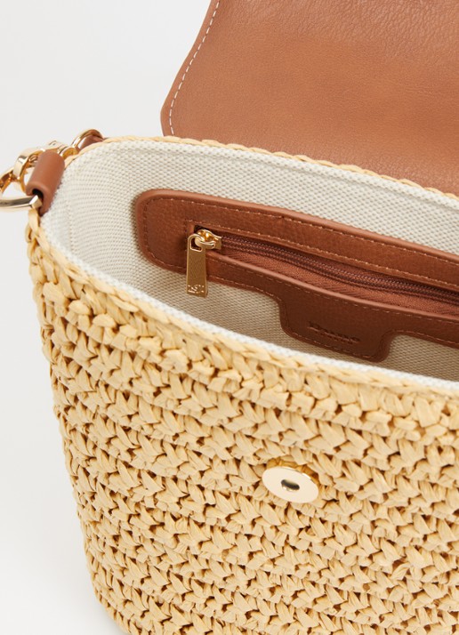 Dune London Dimple handtas met leren details en afneembare schouderriem - detail 3 cognac