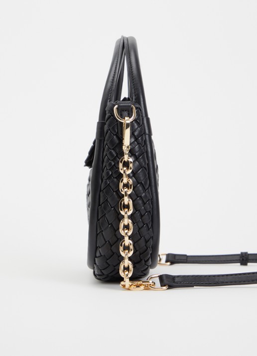 Dune London Dinideliberate handtas met gevlochten detail en uitneembaar etui - detail 4 zwart