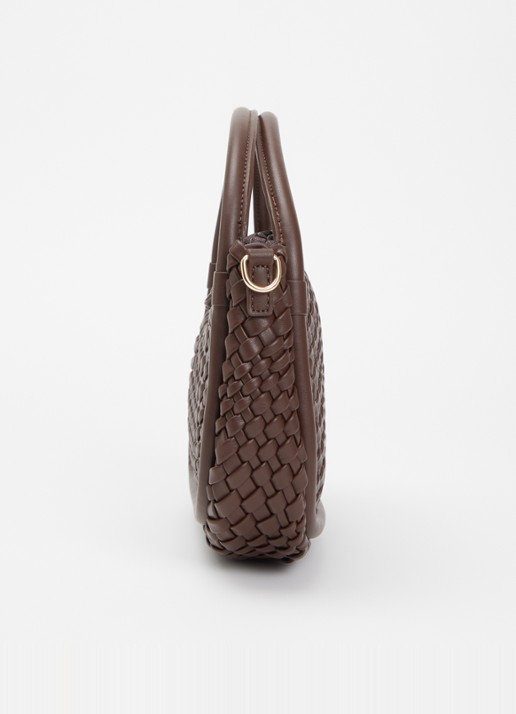 Dune London Dinideliberate handtas met gevlochten detail en uitneembaar etui - detail 4 bruin
