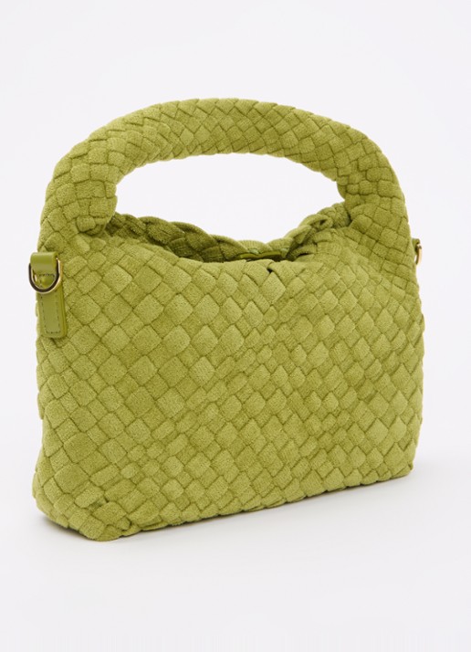 Dune London Dinkydeliberate handtas met gevlochten detail en uitneembaar etui - achterkant lime
