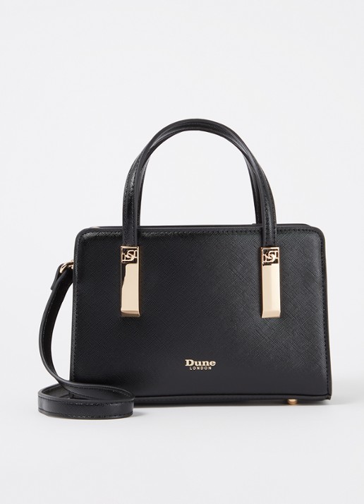 Dune London Dinkydenbeigh handtas met afneembare schouderriem  - voorkant 3 diepzwart