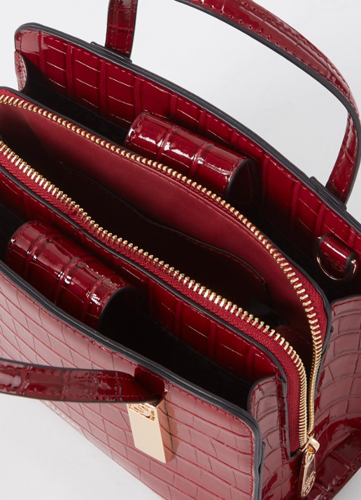 Dune London Dinkydenbeigh handtas met afneembare schouderriem  - detail 2 steenrood