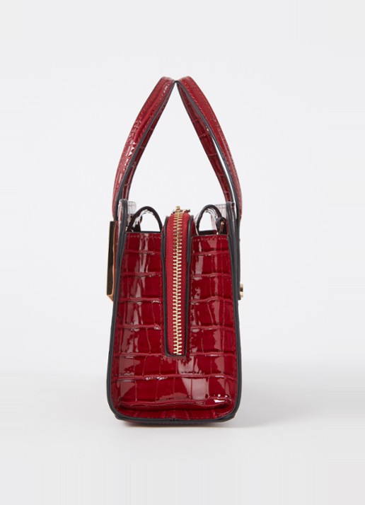 Dune London Dinkydenbeigh handtas met afneembare schouderriem  - detail 3 steenrood