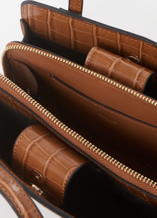 Dune London Dinkydenbeigh handtas met afneembare schouderriem  - detail roestbruin