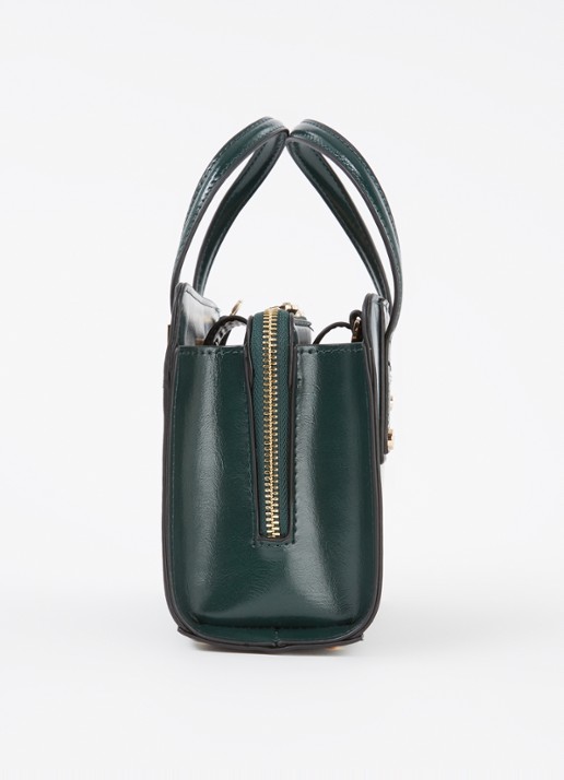 Dune London Dinkydenbeigh handtas met afneembare schouderriem  - detail 4 legergroen