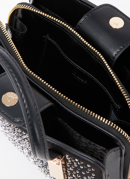 Dune London Dinkydenbeigh handtas met afneembare schouderriem  - detail 2 zwart studs