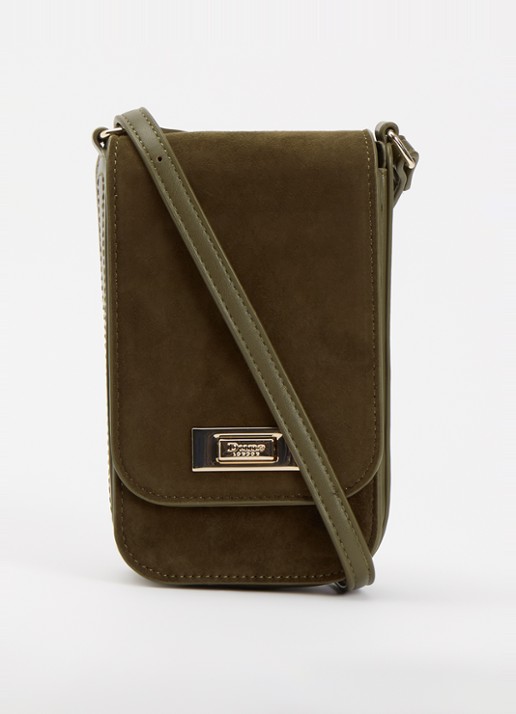 Dune London Dinkydiscreet crossbodytas - voorkant mosgroen