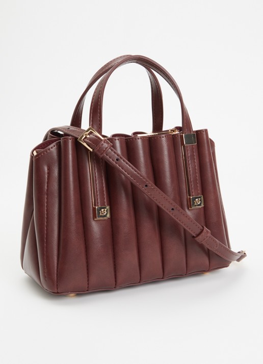 Dune London DinkyDolly handtas met afneembaar etui - achterkant 4 roodbruin