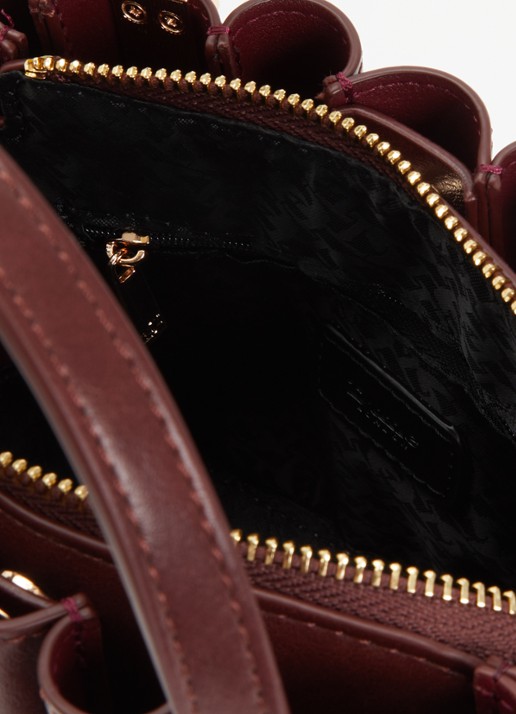 Dune London DinkyDolly handtas met afneembaar etui - detail roodbruin