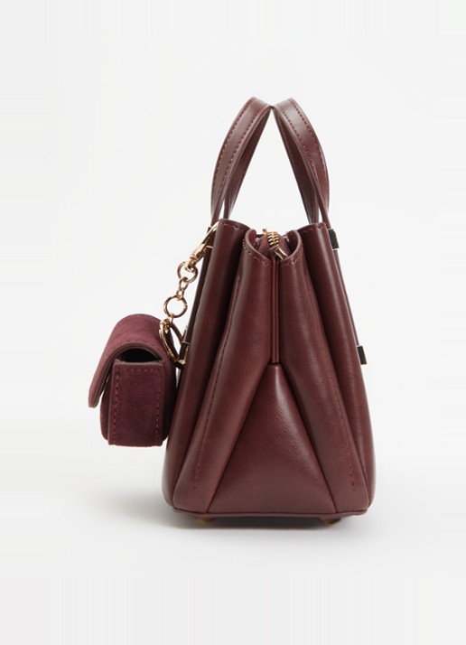 Dune London DinkyDolly handtas met afneembaar etui - detail 2 roodbruin