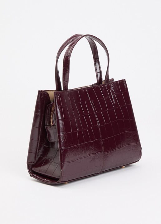 Dune London Dinkydorianna handtas met crocostructuur en afneembare schouderriem