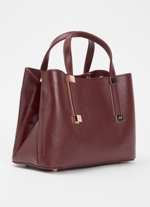Dune London Dinkydorry handtas met afneembare schouderriem - achterkant 4 bordeauxrood