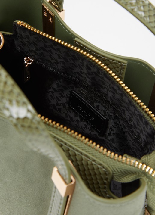 Dune London Dinkydorry handtas met afneembare schouderriem - detail 2 olijfgroen