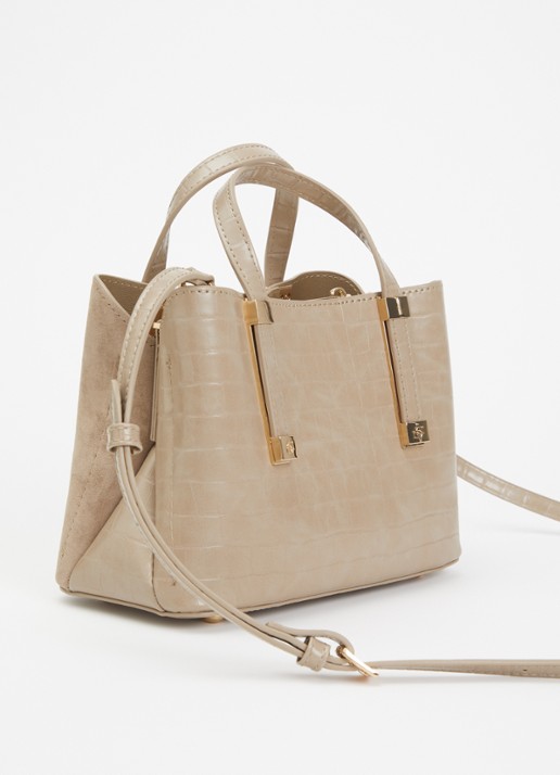 Dune London Dinkydorry handtas met afneembare schouderriem - achterkant beige