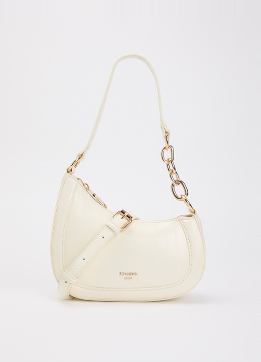 Dune London Direction schoudertas met kettingdetail - voorkant 5 beige