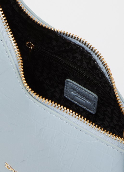Dune London Direction schoudertas met kettingdetail - detail 2 lichtblauw