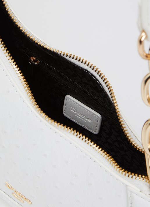 Dune London Direction schoudertas met kettingdetail - detail wit